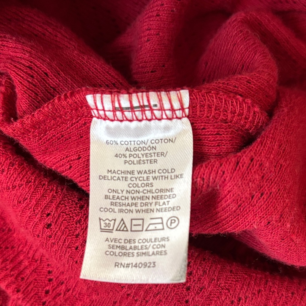 LOFT Red Ruffle Top - Picture 7 of 7